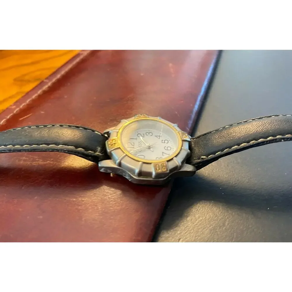 Women's 30mm Two Tone 1993  Guess Watch, Leather Band